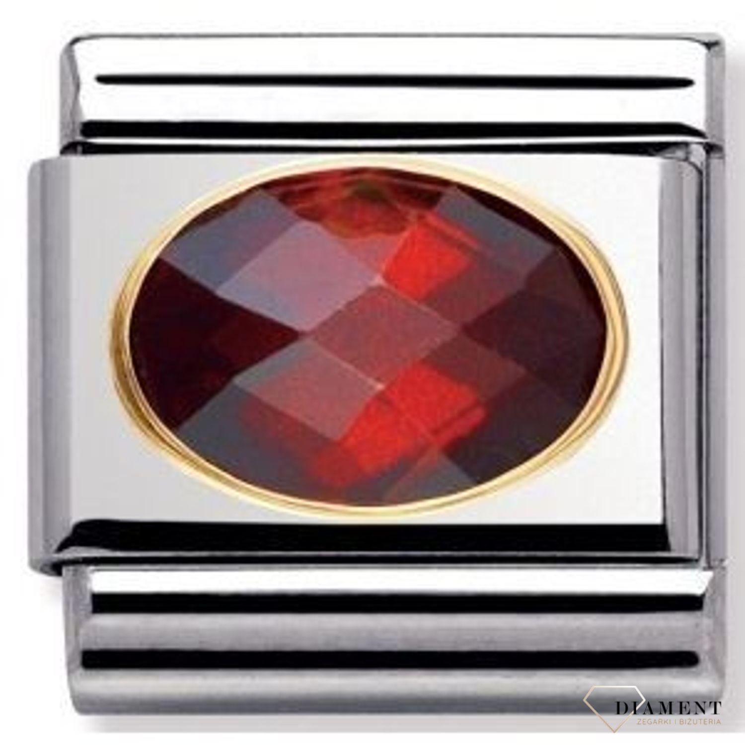 Nomination - Link 18K zawieszka złoto 'Czerwona cyrkonia' 030601 005 biżuteria nomination nomination zawieszki nomination baza.jpg